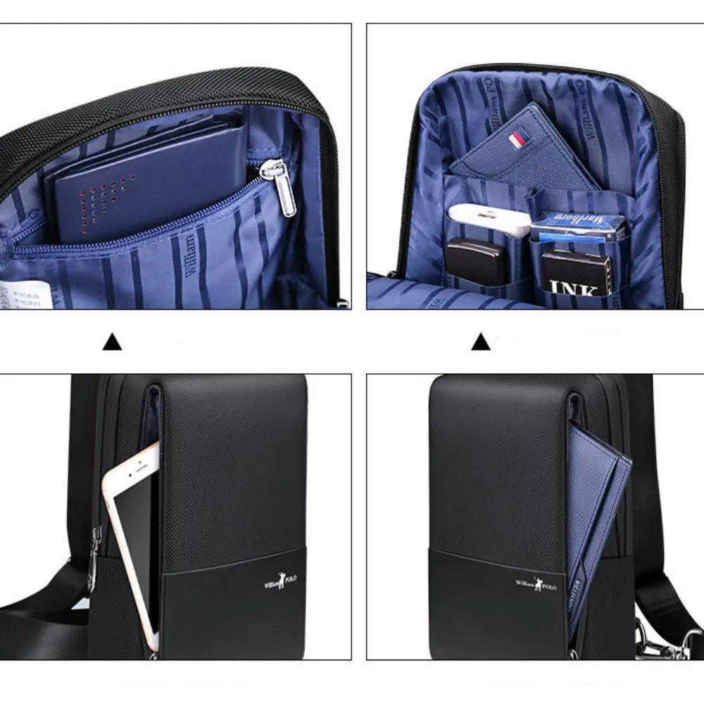 BOLSA MASCULINA MODELO TRANSVERSAL WILLIAM POLO