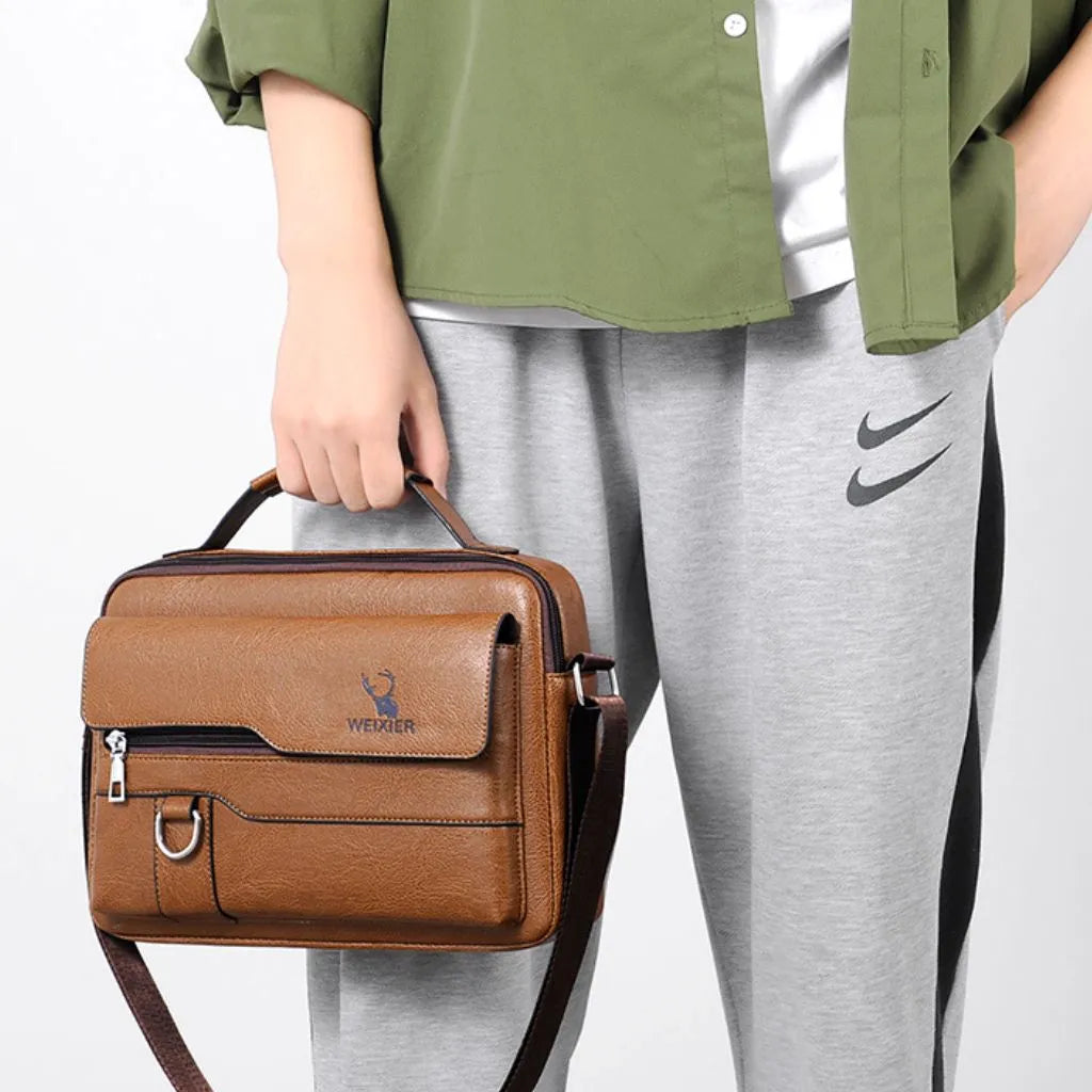 Bolsa Masculina Transversal de Couro