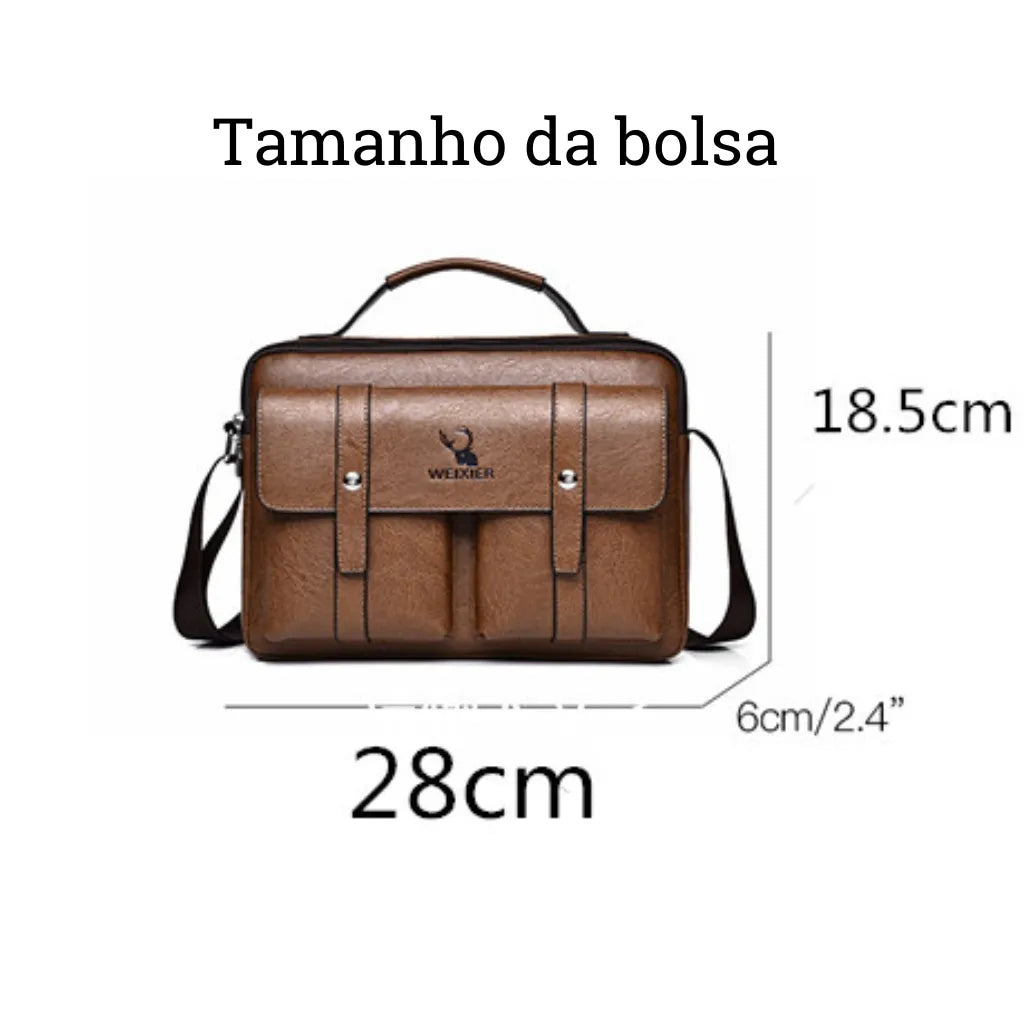 Bolsa de couro masculina transversal- Weixier