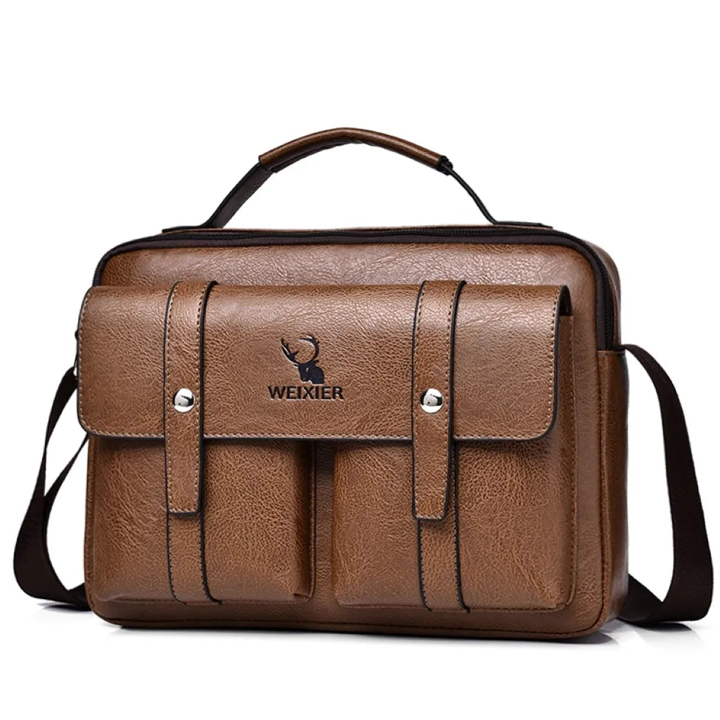 Bolsa de couro masculina transversal- Weixier