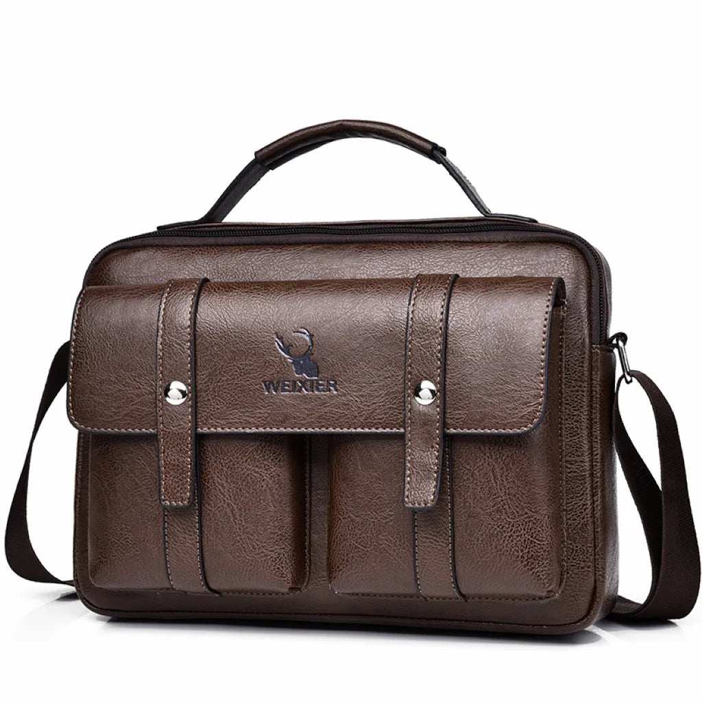 Bolsa de couro masculina transversal- Weixier