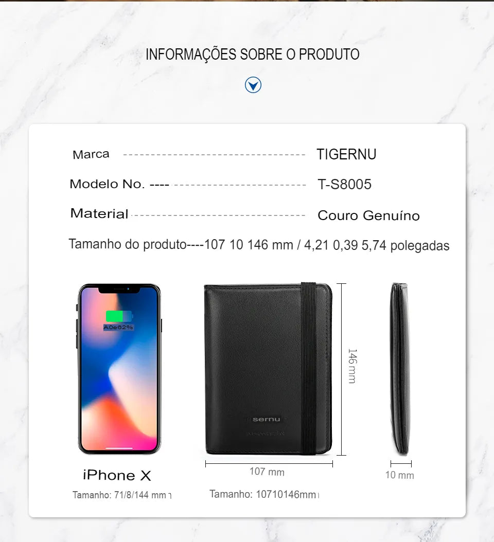 Carteira Masculina Business RFID Antifurto