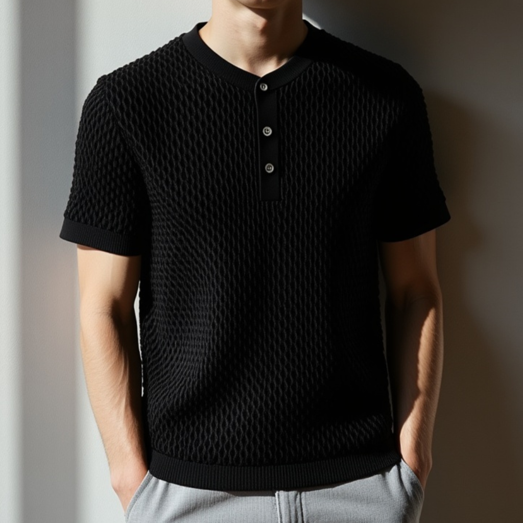 camisa malha texturizada