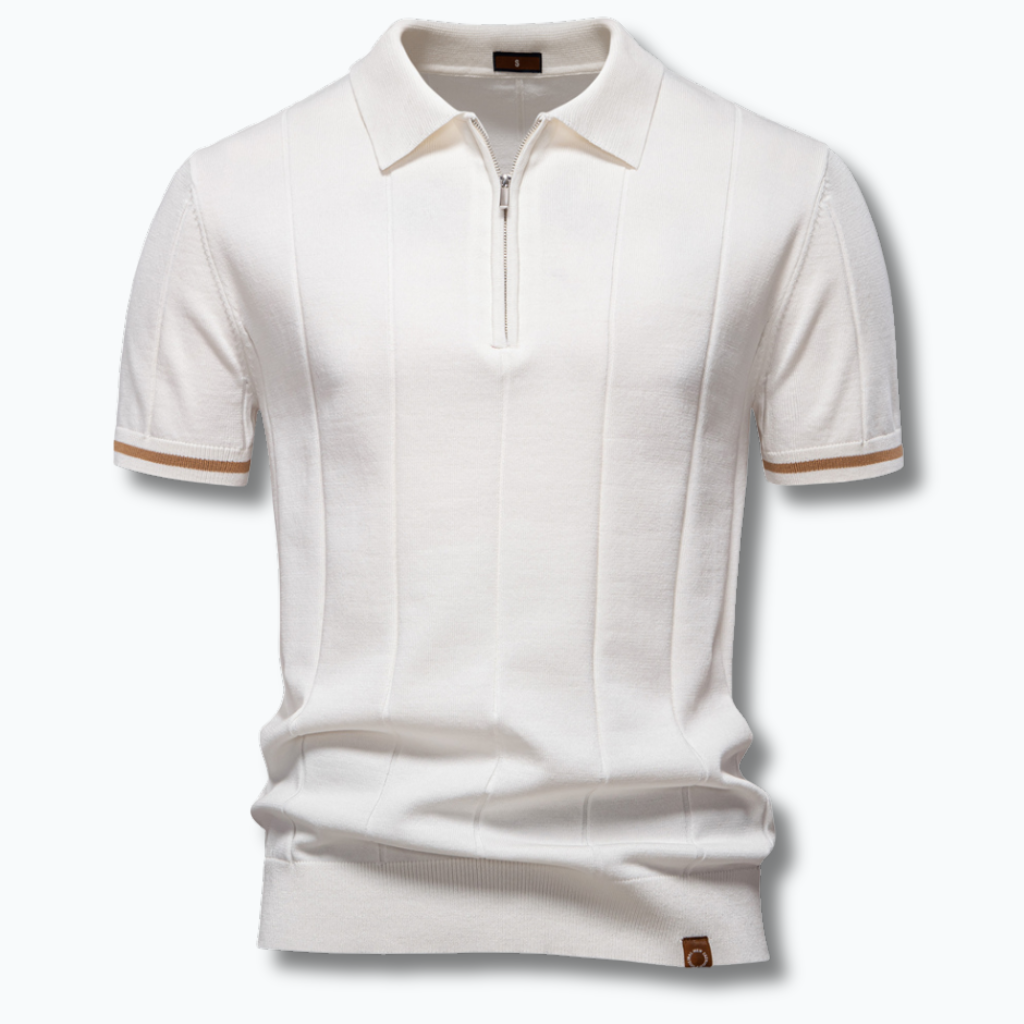 Camisa Polo Masculina Estilo Golfe com Zíper – Premium