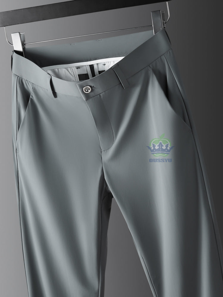 calça slim cinza
