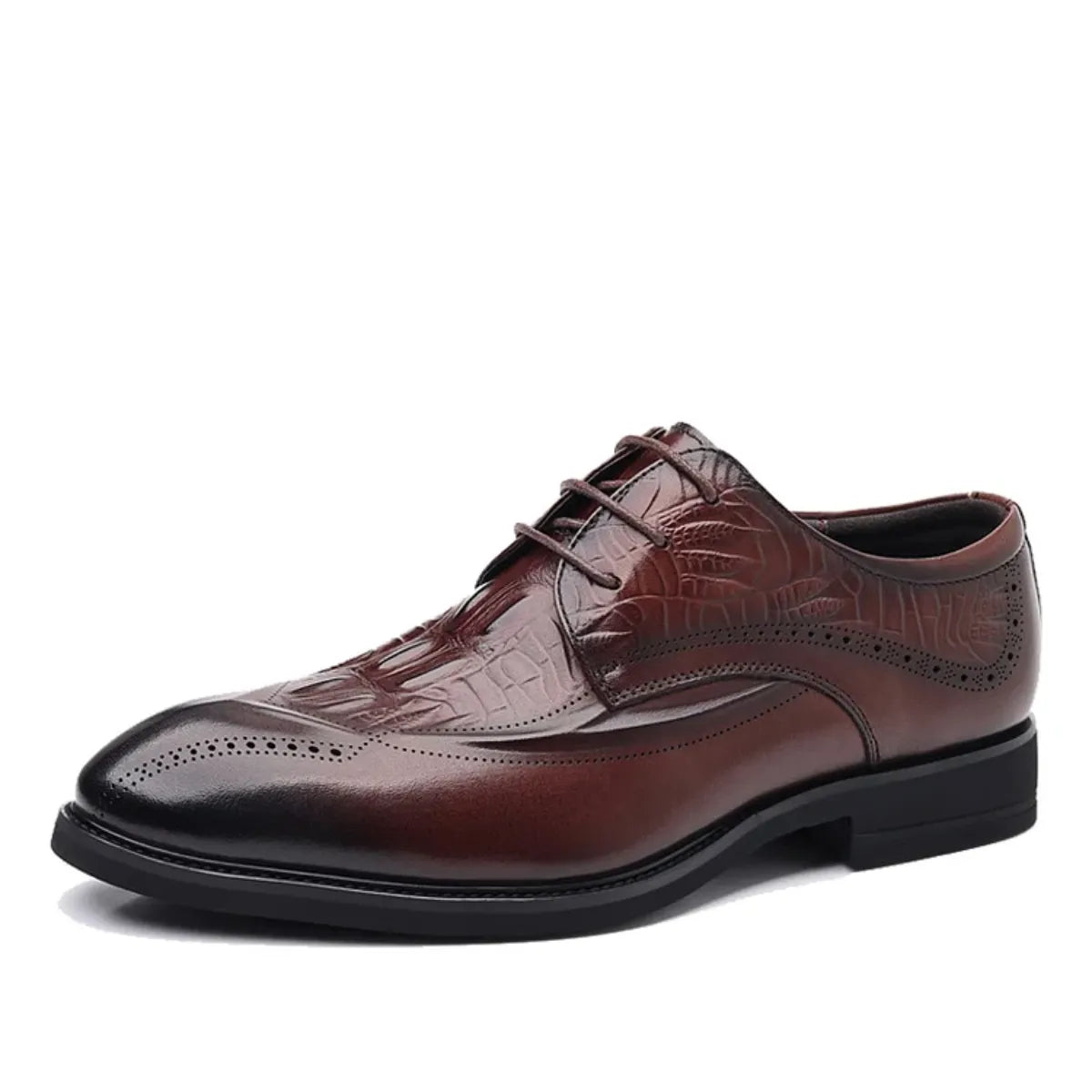 Sapato Derby Brogue Croco