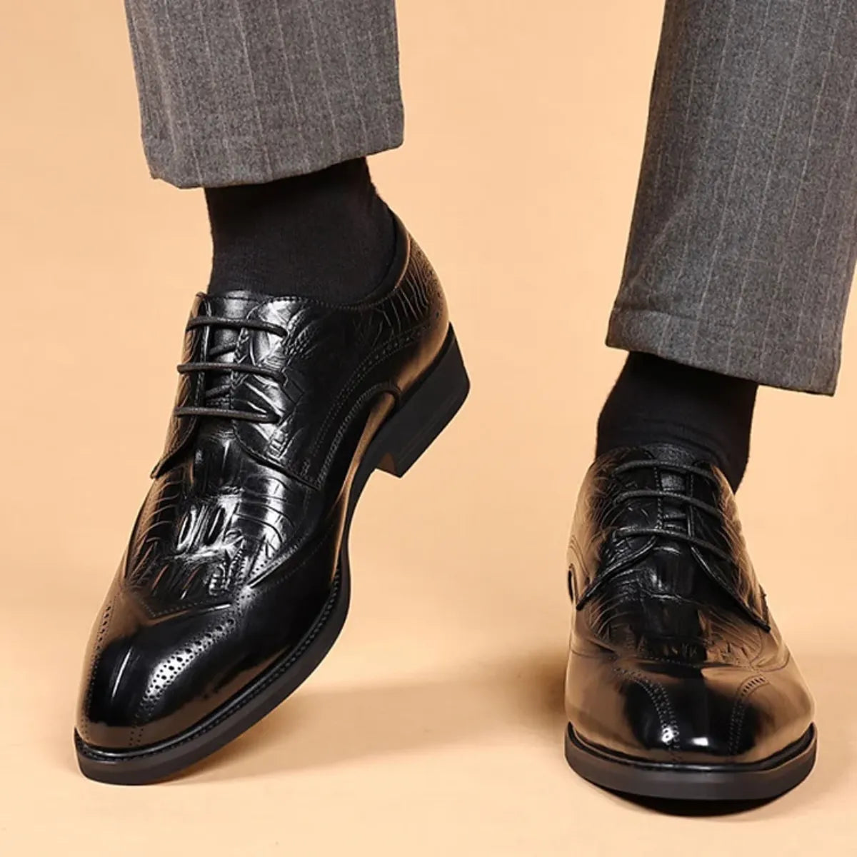 Sapato Derby Brogue Croco
