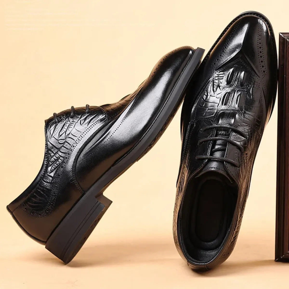 Sapato Derby Brogue Croco