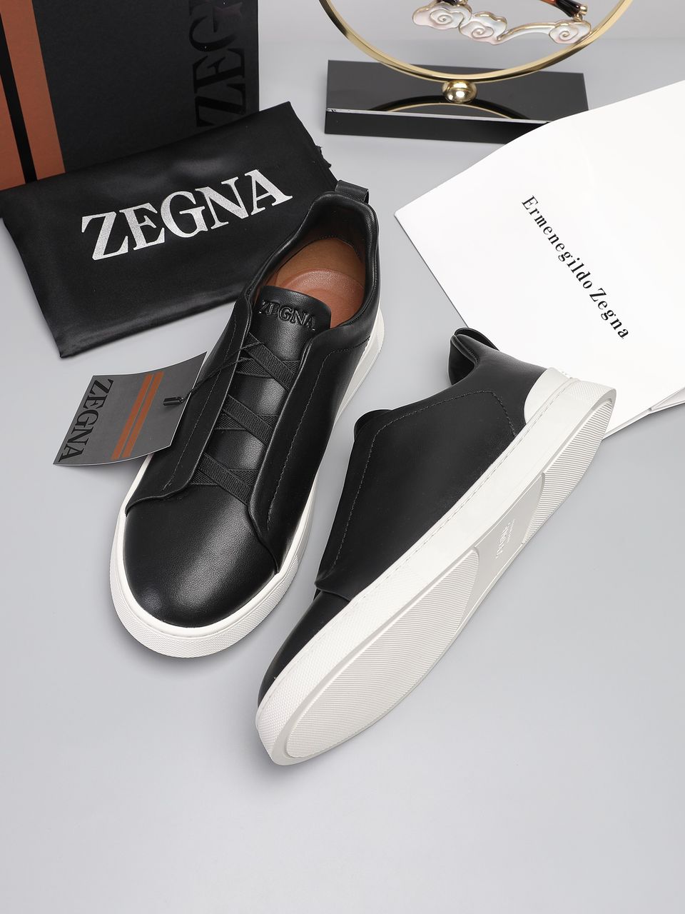 Tenis Zegna Triple Stitch Couro