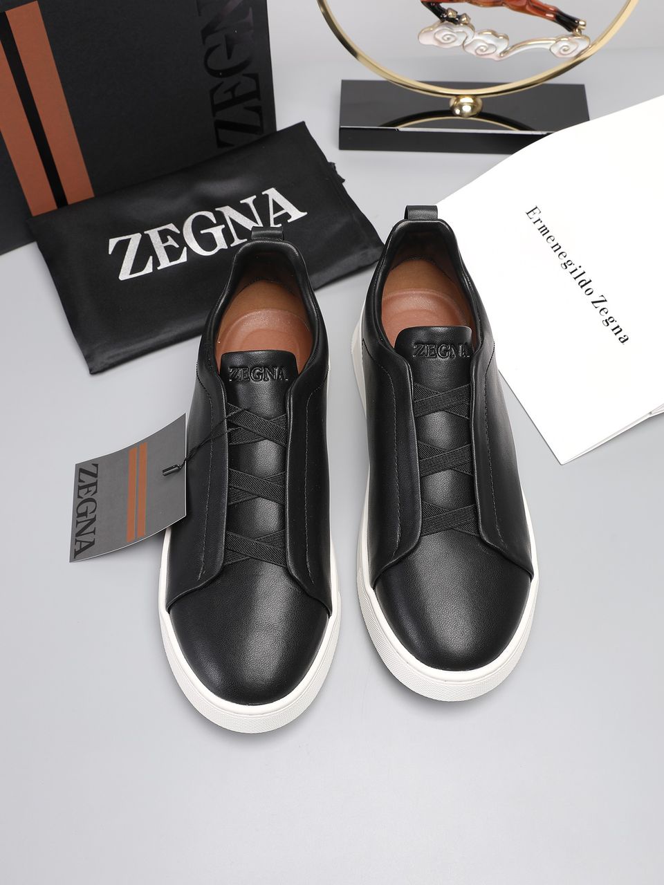 Tenis Zegna Triple Stitch Couro