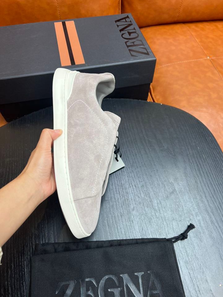 Tenis Zegna Triple Stitch Camurça