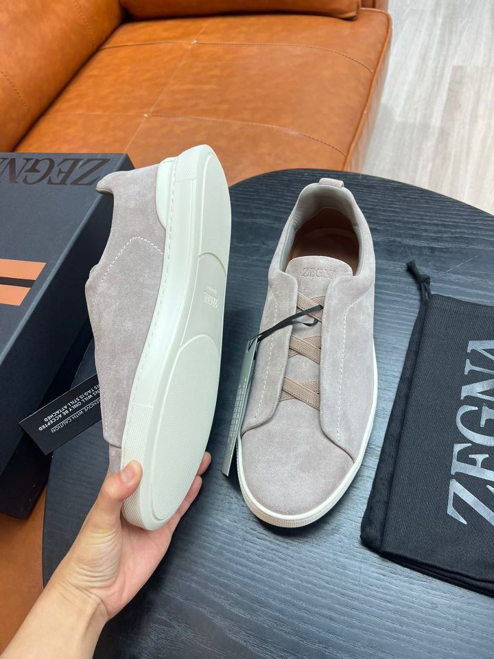 Tenis Zegna Triple Stitch Camurça