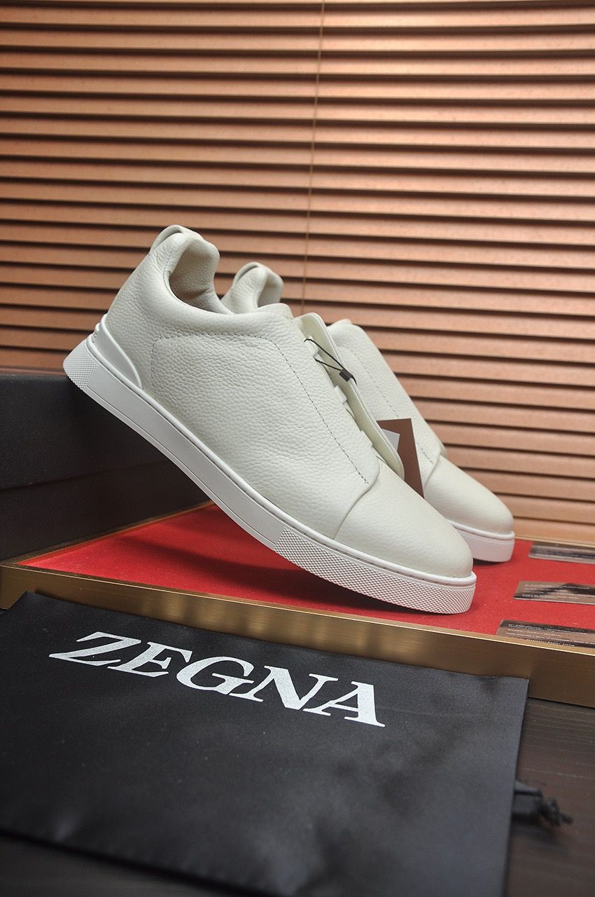 Tenis Zegna Triple Stitch Camurça