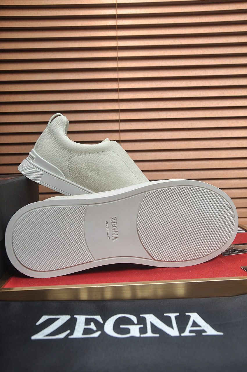 Tenis Zegna Triple Stitch Camurça