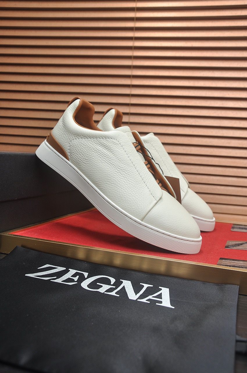 Tenis Zegna Triple Stitch Camurça