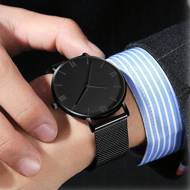 Combo Relógio Poedagar Silver + Relógio All Black [COMPRE 1 LEVE 2]