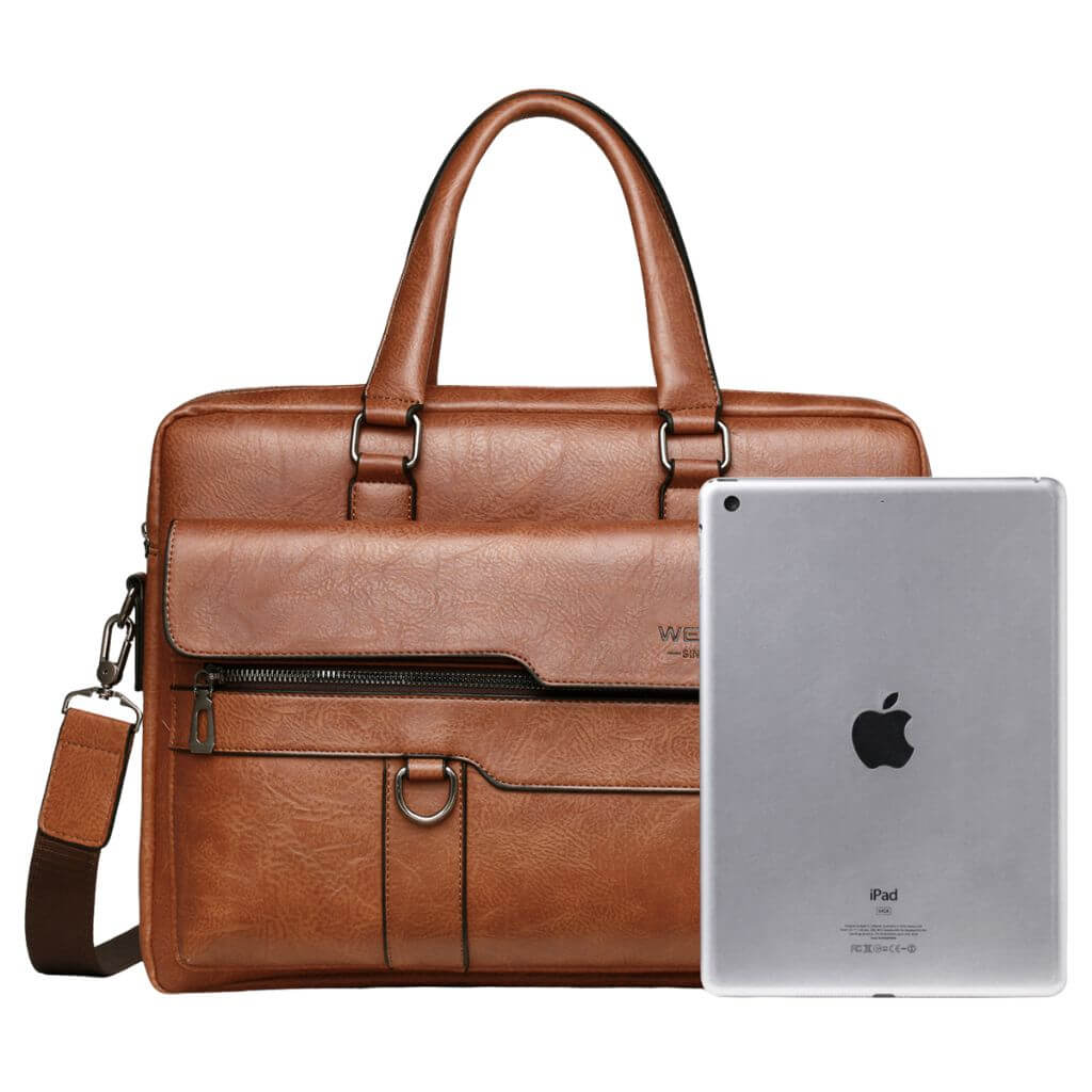 Bolsa masculina de ombro- material em couro legítimo