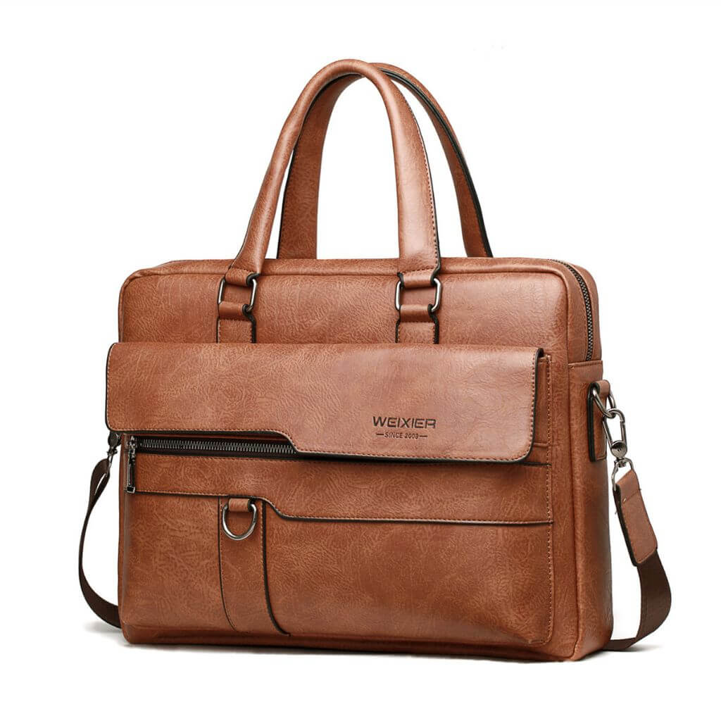 Bolsa masculina de ombro- material em couro legítimo