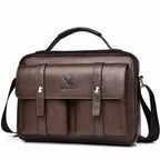 Bolsa de couro masculina transversal- Weixier