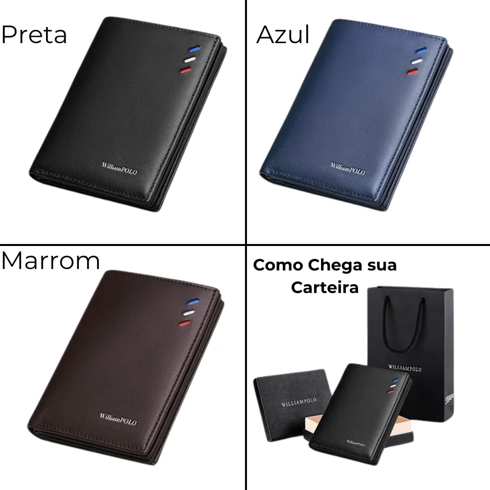 Carteira Wiliam Polo Modelo Long em Couro Genuíno