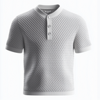 camisa polo cinza claro