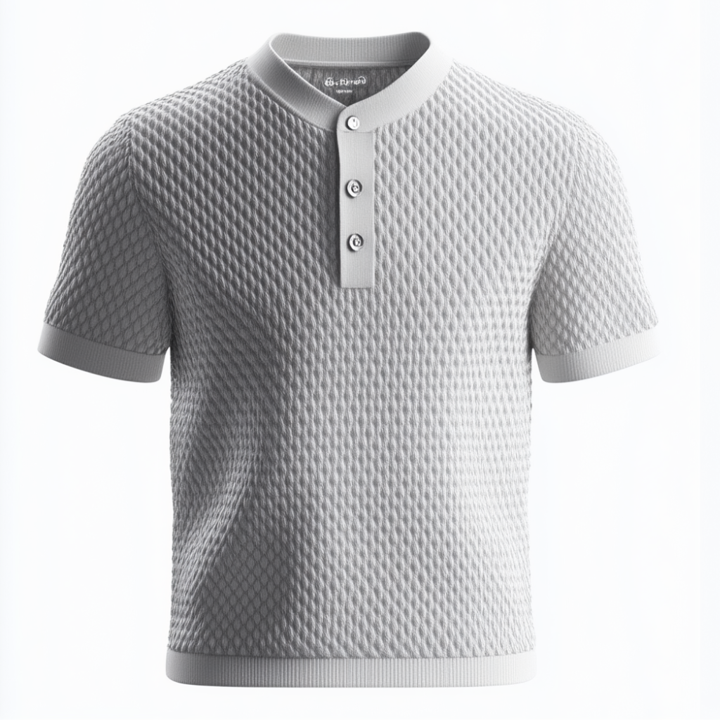 camisa polo cinza claro