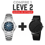 Combo Relógio Poedagar Silver + Relógio All Black [COMPRE 1 LEVE 2]