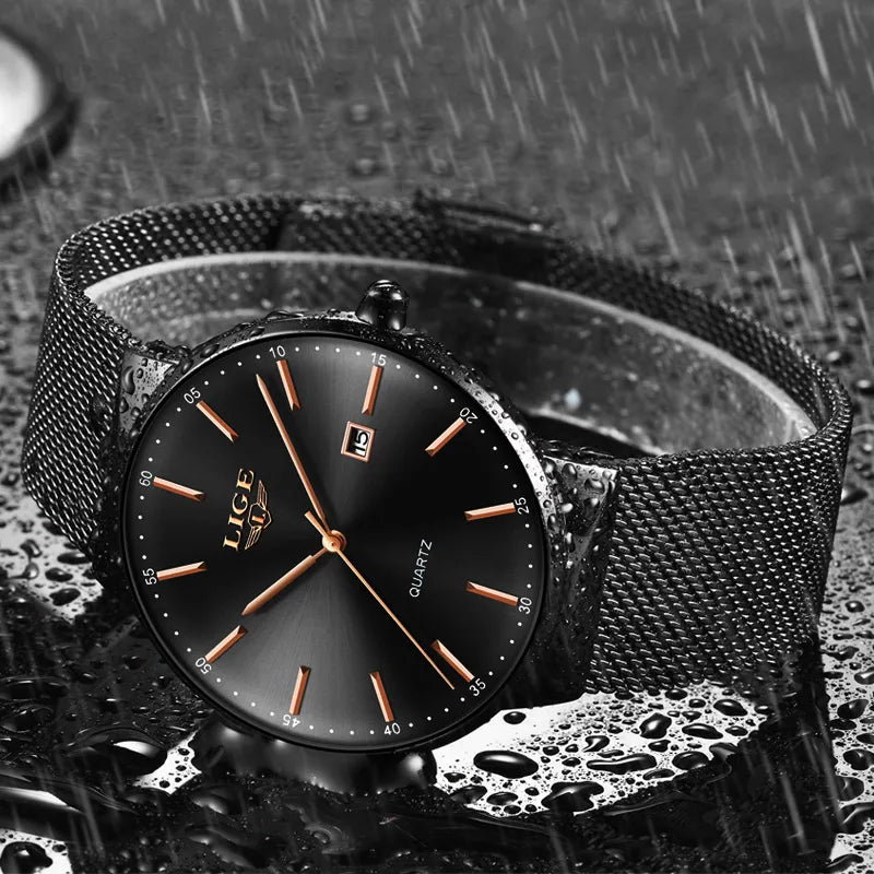 Relógio Masculino Luxo Impermeável Ultra Fino