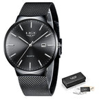 Relógio Masculino Luxo Impermeável Ultra Fino