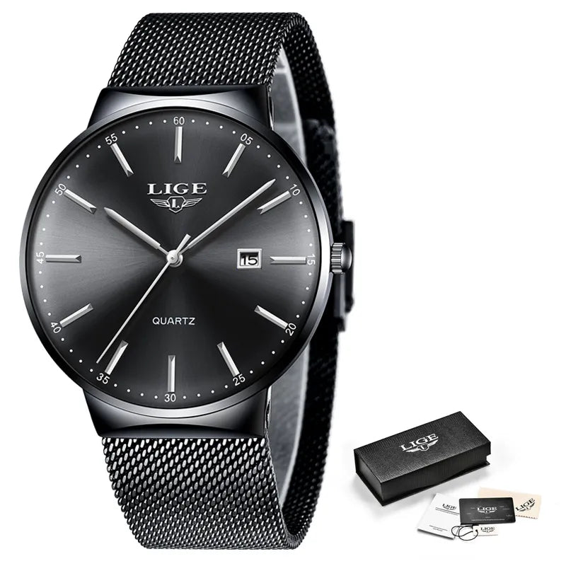 Relógio Masculino Luxo Impermeável Ultra Fino