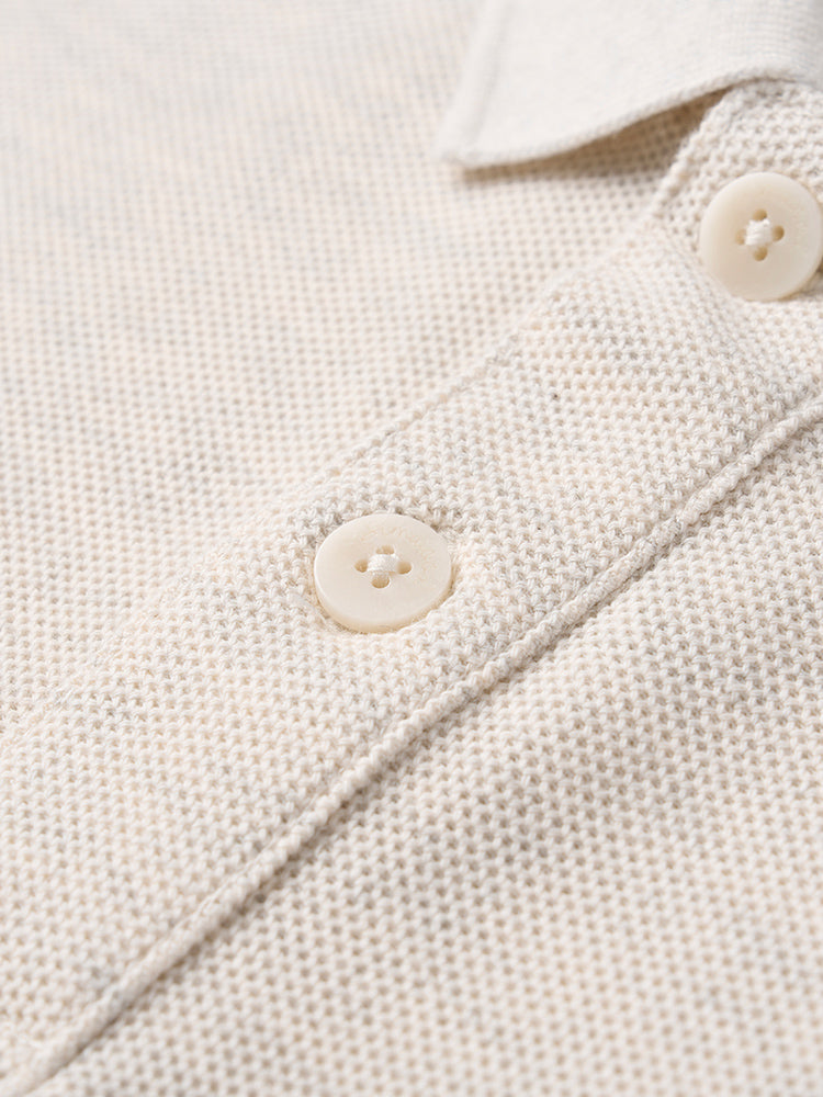 camisa polo três botões 