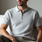  polo masculina com zípe