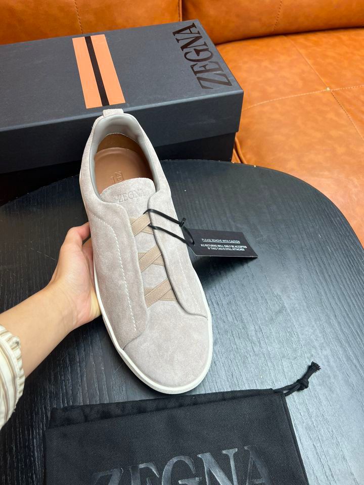 Tenis Zegna Triple Stitch Camurça