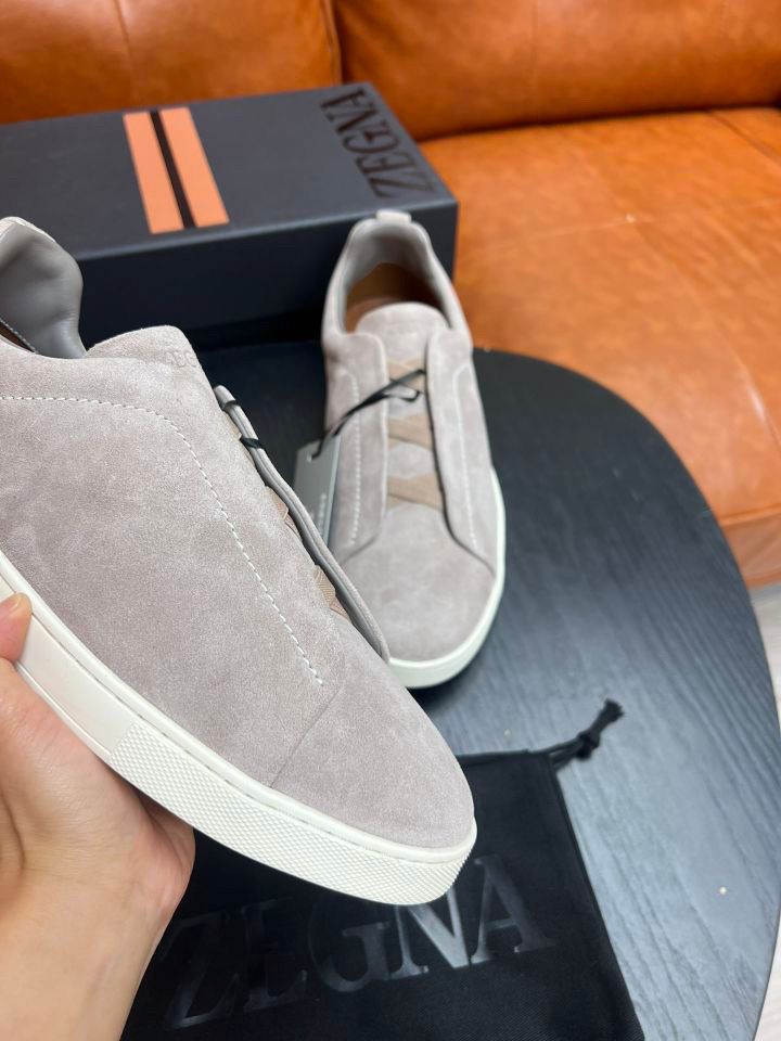 Tenis Zegna Triple Stitch Camurça