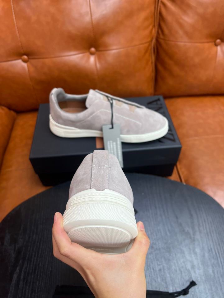 Tenis Zegna Triple Stitch Camurça