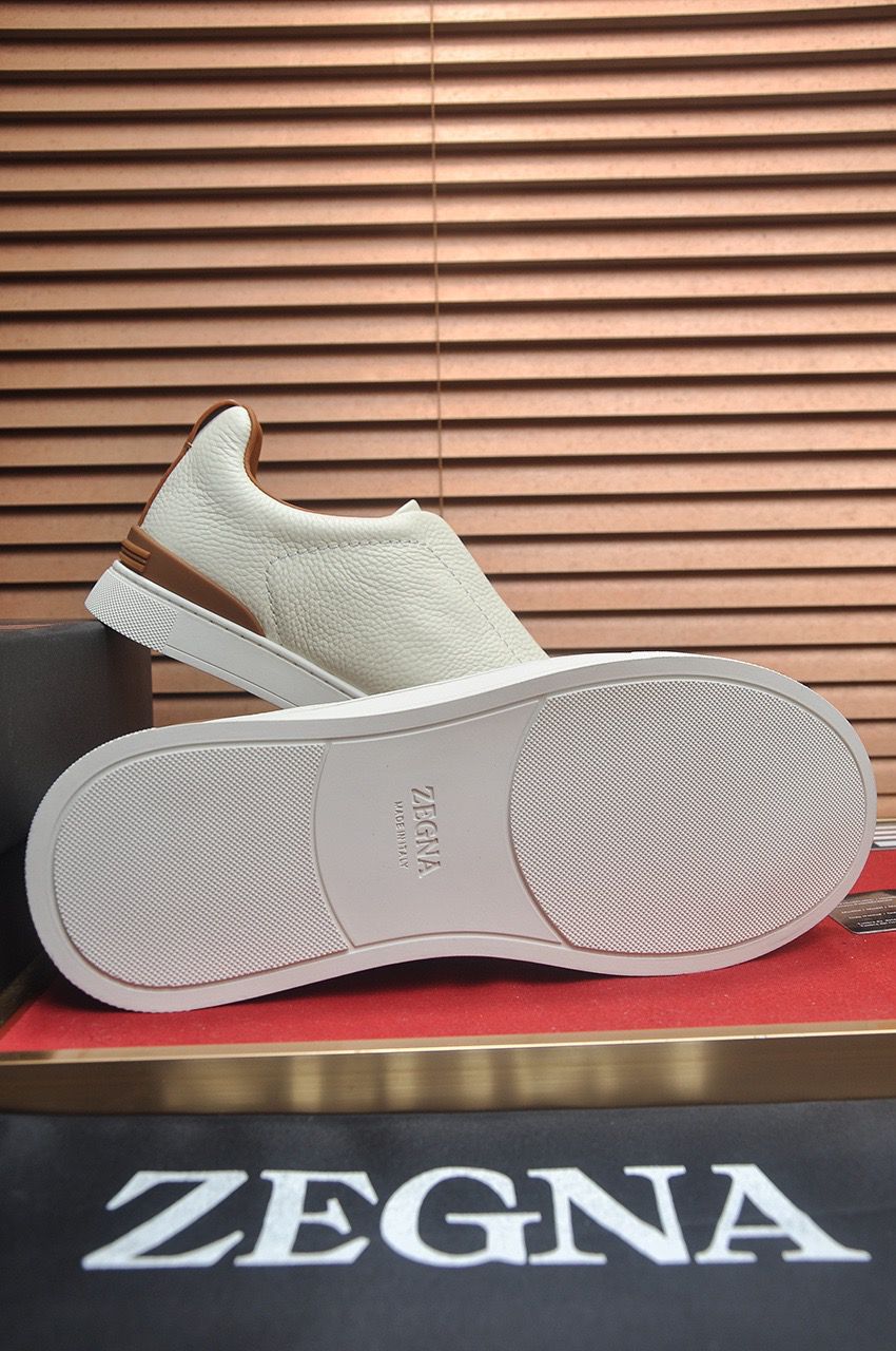 Tenis Zegna Triple Stitch Camurça