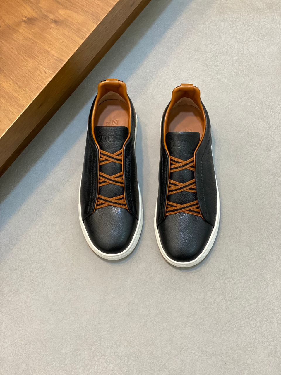 Tenis Zegna Triple Stitch Camurça